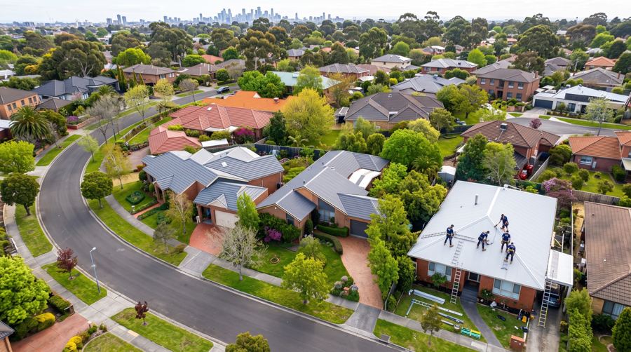 Aerial view of Melbourne suburb